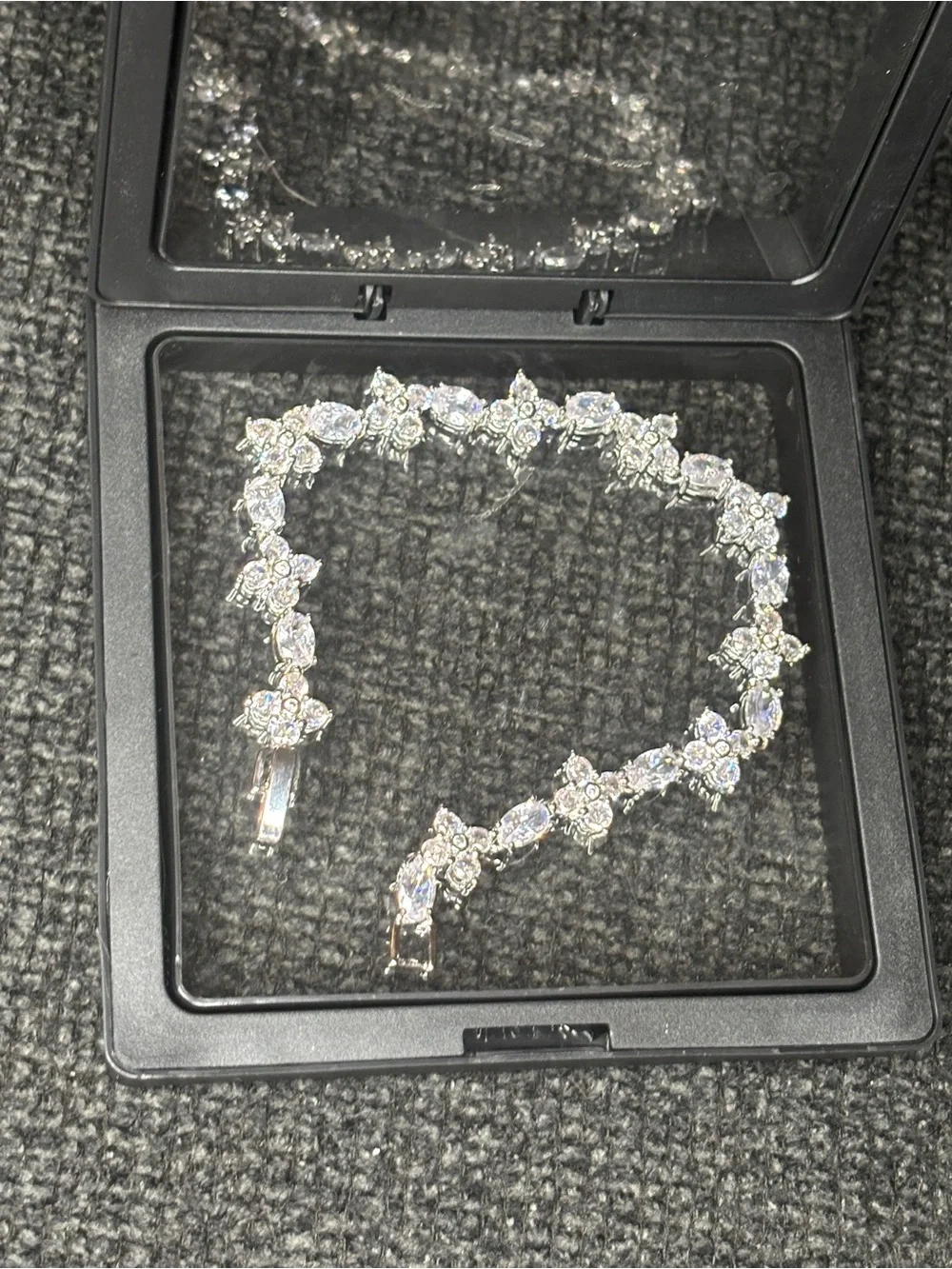Sparkling Crystal Tennis Bracelet - Silver Tone
